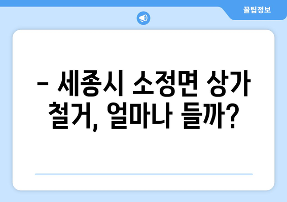 세종시 소정면 상가 철거 비용| 예상 비용 및 절차 가이드 | 철거, 비용 산출, 계약 팁